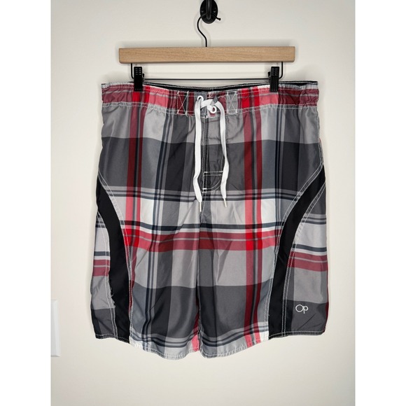 Ocean Pacific Other - Vintage Y2K OP Ocean Pacific Mens Surf Red Plaid Board Shorts Swim Trunks Medium
